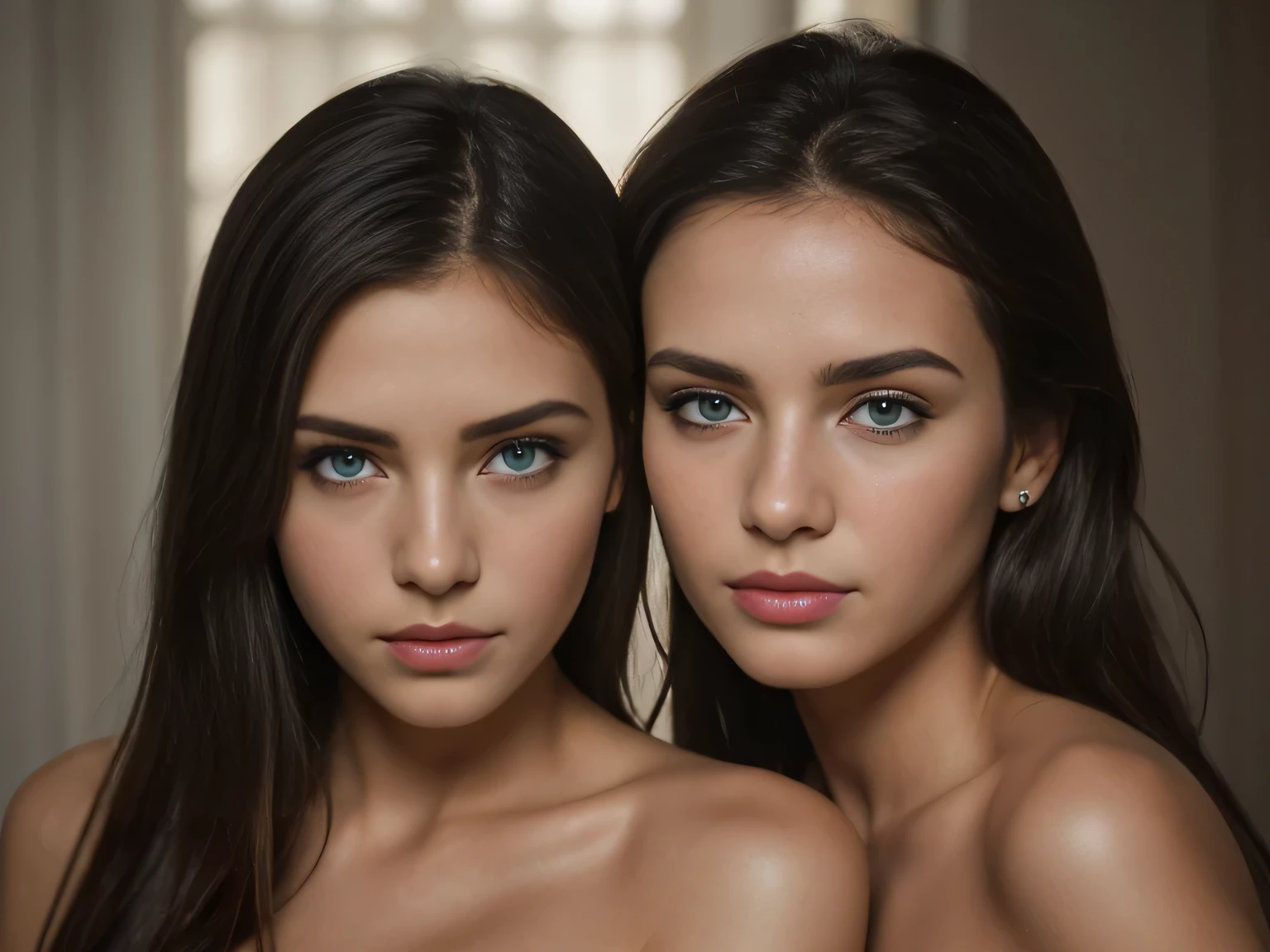 two girls. The first one with blonde hair, blue eyes, perfect body, supermodel face. The second one with brunette hair, green eyes. Both naked, ((busty)), (perfect bodies), ((cum on faces and breasts)), (cum on both girls), (sad face). , (masterpiece) (perfect proportion)(realistic photo)(best quality) (detailed) photographed on a Canon EOS R5, 50mm lens, F/2.8, HDR, (8k) (wallpaper) (cinematic lighting) (dramatic lighting) (sharp focus) (intricate) fashion, realistic skin texture, POV, Nikon d850, film stock photograph,4 Kodak Portra 400, camera f1.6 lens, rich colors, ultra-realistic, hyper-realistic, ultra-detailed, hyper-detailed, ((perfect face, perfect body), RAW photography, realistic skin texture,