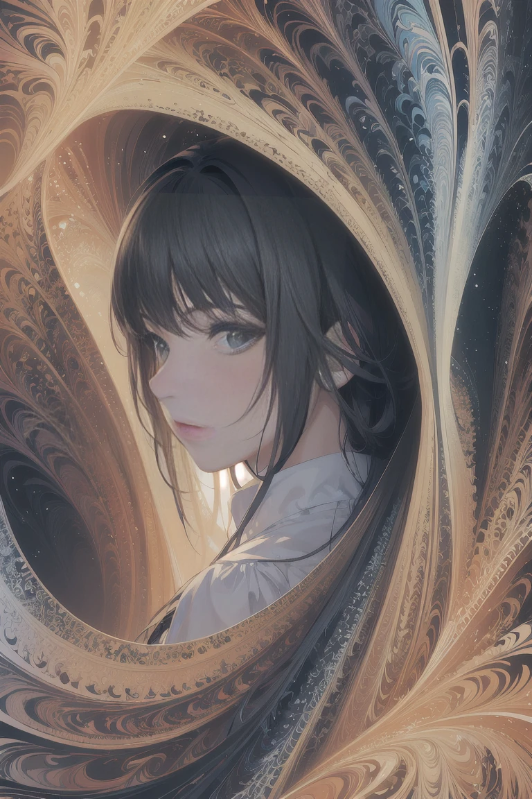(masterpiece, Top quality, best quality, Official Art, beautiful and aesthetic:1.2), (1 Girl:1.3), (Fractal Art:1.3),