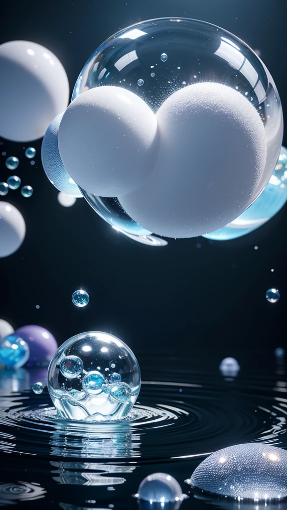 born, Highest quality, High resolution, masterpiece: 1.3), Bubbles floating on water, masterpiece, Soft and forgotten, Realistic, 1 scene, A closer look, Shining Surface, Translucent foam, Dynamic Movement, Enchanting, quiet, peaceful, Calm, Gentle Dance, The joy of nature, calm down, appease, refresh, 3D Octane Rendering, Ray Tracing, Super Detail Viewer, close, Particle Effects, Volumetric lighting, Shadow play, Ambient Lighting.

透明なBubbles floating on water, Their soft and forgotten shapes are captivating