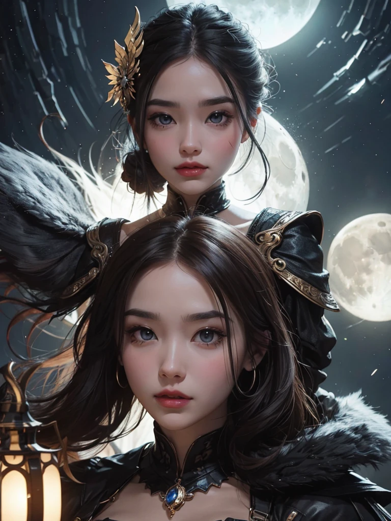 Moon face, fantasy, look of goodness
