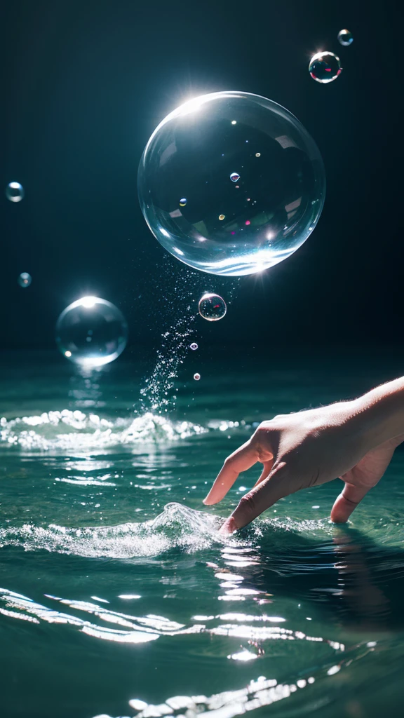 born, Highest quality, High resolution, masterpiece: 1.3), Bubbles floating on water, masterpiece, Soft and forgotten, Realistic, 1 scene, A closer look, Shining Surface, Translucent foam, Dynamic Movement, Enchanting, quiet, peaceful, Calm, Gentle Dance, The joy of nature, calm down, appease, refresh, 3D Octane Rendering, Ray Tracing, Super Detail Viewer, close, Particle Effects, Volumetric lighting, Shadow play, Ambient Lighting.

透明なBubbles floating on water, Their soft and forgotten shapes are captivating