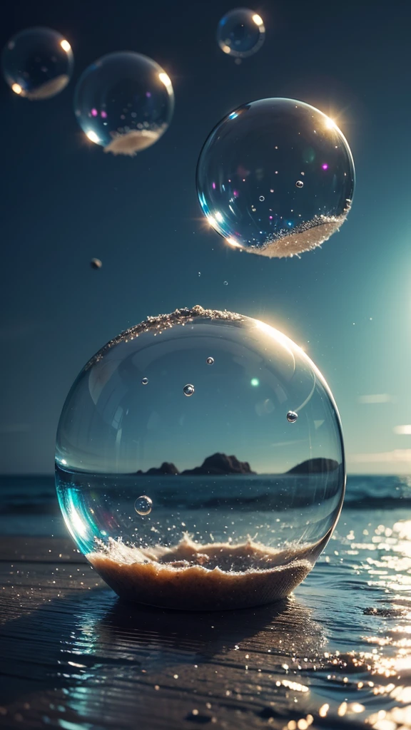 born, Highest quality, High resolution, masterpiece: 1.3), Bubbles floating on water, masterpiece, Soft and forgotten, Realistic, 1 scene, A closer look, Shining Surface, Translucent foam, Dynamic Movement, Enchanting, quiet, peaceful, Calm, Gentle Dance, The joy of nature, calm down, appease, refresh, 3D Octane Rendering, Ray Tracing, Super Detail Viewer, close, Particle Effects, Volumetric lighting, Shadow play, Ambient Lighting.

透明なBubbles floating on water, Their soft and forgotten shapes are captivating
