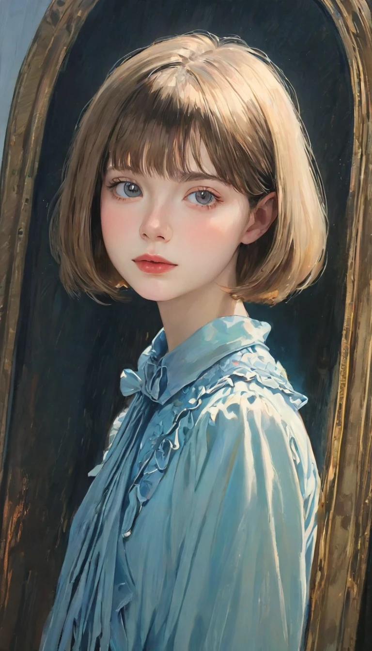 masterpiece, best quality, 1. Miss, , pretty girl,((short hair)), Surrealism