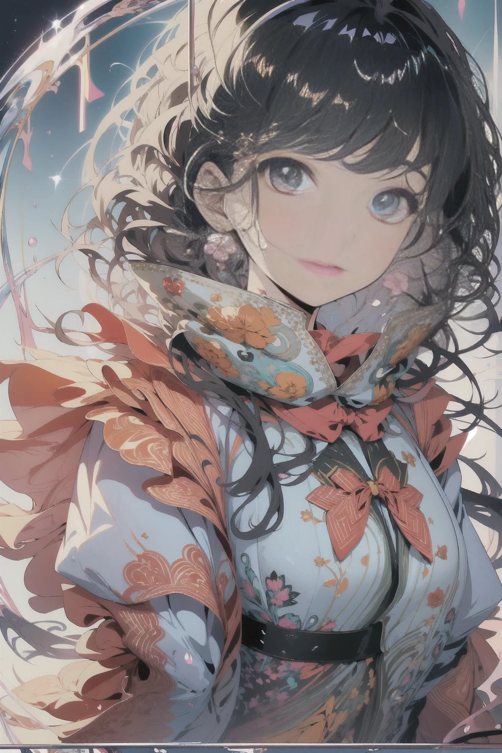 (masterpiece, Top quality, best quality, Official Art, beautiful and aesthetic:1.2), (1 Girl:1.3), (Fractal Art:1.3),