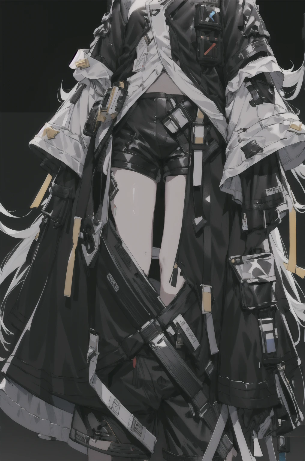 8K,high resolution,absurd,masterpiece,best quality,The original,Extremely detailed CG,Extremely detailed wallpaper,Perfect lighting,1 Girl,Vague_background，
(hutaodef:1.2),Black shorts,black h在 with h在 ,Regular Clothes，white background