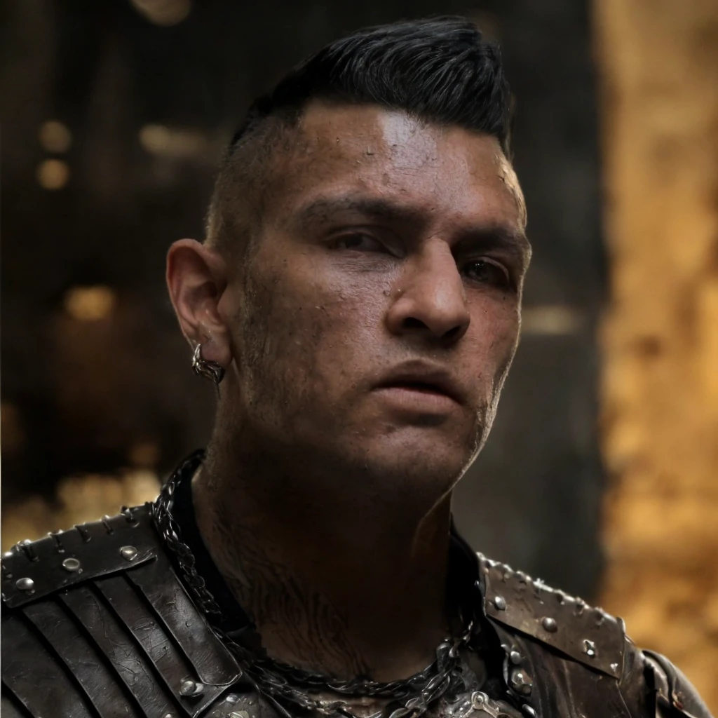 (masterpiece)+, (extremely (realistic)+,a portrait of an extremely ugly young male gipsy thug, Wearing leather armor, bad skin, scars, skin imperfections, angry proud stare. Looking in camera. volumetrics dtx, Photorealistic, ultra detailed, Artstation trending, very very detailed, realistic shaded lighting, dynamic shadows, detailed dark alley background, upper body, professional photograph of a detailed skin, sharp focus, dramatic, award winning, cinematic lighting, octane render, unreal engine, volumetrics dtx, Photorealistic, ultra detailed, Artstation trending, very very detailed, hyperrealistic, fine details, realistic shaded lighting, dynamic shadows, Dark alley background, add_detail:1, skin pores and wrinkles, details.,More Reasonable Details