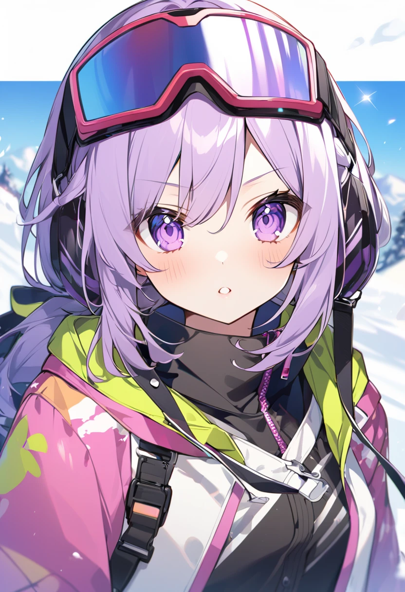 Keito。Purple Eyes。female。Purple Hair。Ski
