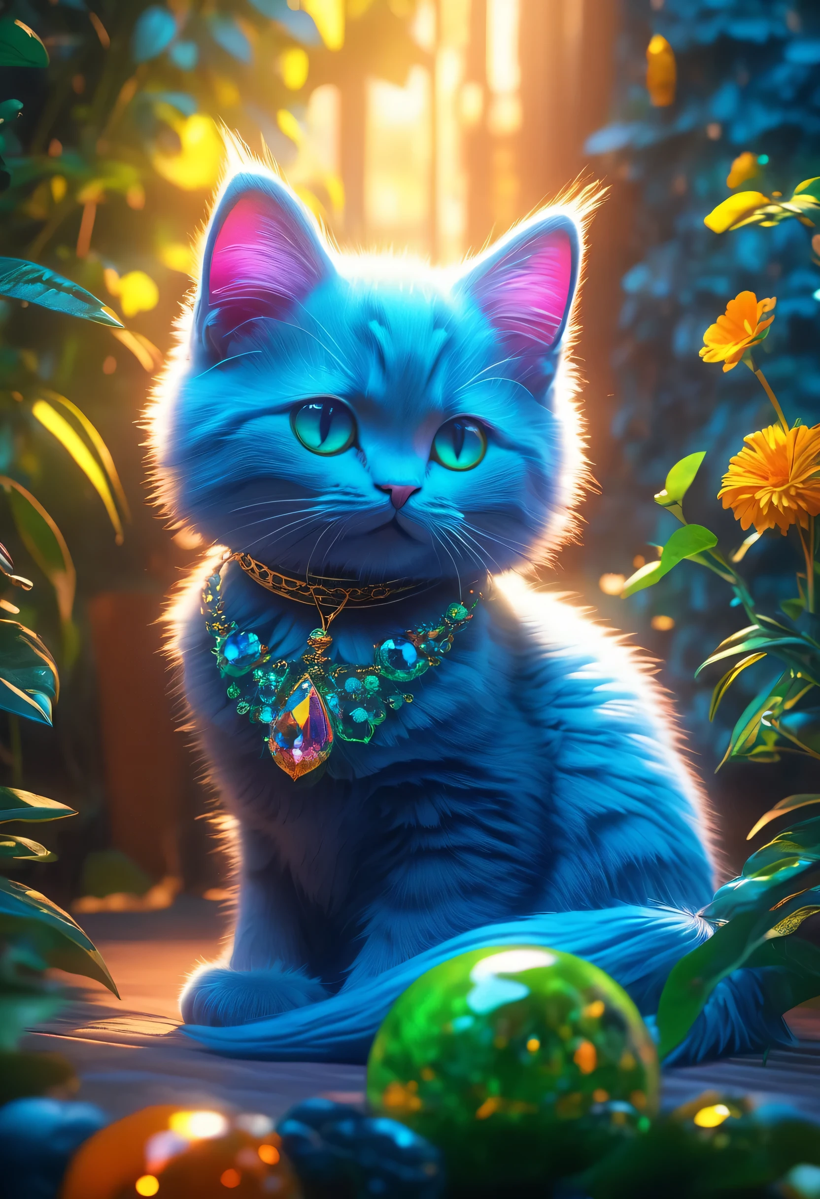 8K, HD, intricate detailed masterpiece, (summer vaation:1.4), cute cat, transparent, glowing blue eyes, blue cat and palegreen eye ball, medium shot, blue hair, organic shapes, hard edges, anatomecly correct body, hyper realistic, cat elegant,cinematic lighting, highly detailed, intense colors, octane rendered cat, surreal mood, award winning picture, glowing rich colors, iridiscent accents, dramatic shadows,dynamic and atmospheric lighting, anamorphic lens, sharp focus,
intricate high detail