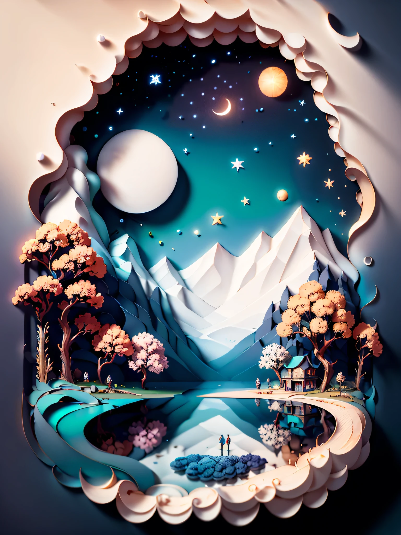 ((tmasterpiece))), Better quality, illustratio, Beautiful and detailed light, paper_rezu, The tree, ....Two children are standing together holding hands, Old images, childhood friend, Old photos,, ....doi, clouds, As estrelas, Passaros, astros, kosmos, structure, ((hentail realism)), Original photography(RAW da mais alta qualidade), ..........doi, kosmos, (((main part))), Best quality at best, a paradise, clouds, Eau, As estrelas, The tree, the night, ........doi, buliding, As estrelas \(a paradise\), nigh sky, scenecy, starrysky, Watercolor painting, funduclaro, Detailed good qualifications, 3Drenderingof, octaneratingrendering, (((hyper realisitc))), (((original reference))), ((Semmelhant ao original)), ((The original photo has not changed)), extremely detailed lighting, Lighting features rich shadow and light detail, Sports lighting, nouwens river