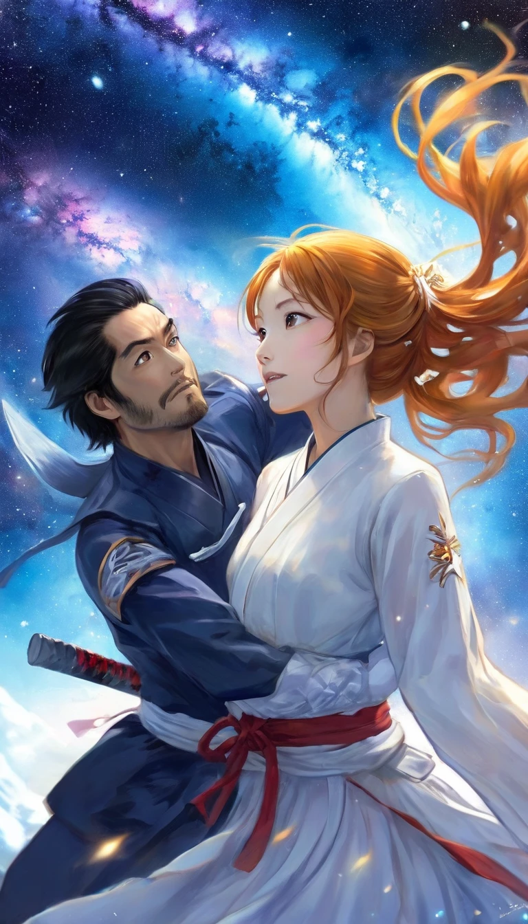 Hikoboshi and Orihime fighting across the Milky Way