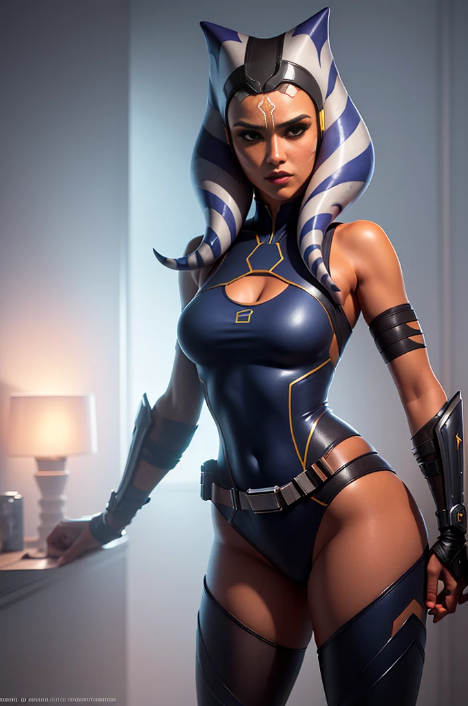   NUDE ahsoka tano, starfinder character, portrait of ahsoka tano, NUDE  SEXY, HUGE  mara jade skywalker, mara jade, turian, jaina solo, leeloo outfit, gordon freeman as a woman, dark blue segmented armor, style of starfinder, inspired by Eve Ryder, femshep