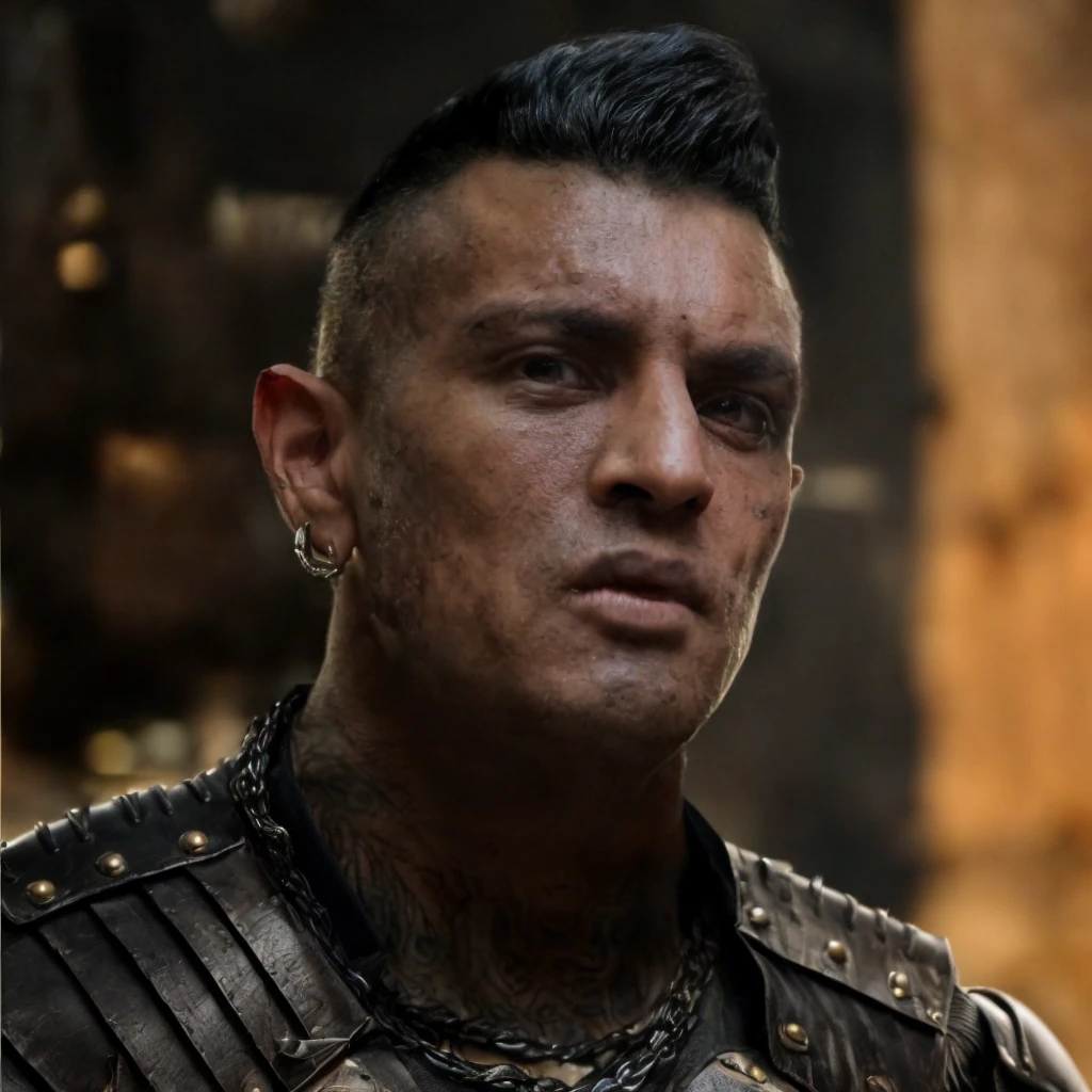 (masterpiece)+, (extremely (realistic)+,a portrait of an extremely ugly young male gipsy thug, Wearing leather armor, bad skin, scars, skin imperfections, angry proud stare. Looking in camera. volumetrics dtx, Photorealistic, ultra detailed, Artstation trending, very very detailed, realistic shaded lighting, dynamic shadows, detailed dark alley background, upper body, professional photograph of a detailed skin, sharp focus, dramatic, award winning, cinematic lighting, octane render, unreal engine, volumetrics dtx, Photorealistic, ultra detailed, Artstation trending, very very detailed, hyperrealistic, fine details, realistic shaded lighting, dynamic shadows, Dark alley background, add_detail:1, skin pores and wrinkles, details.,More Reasonable Details