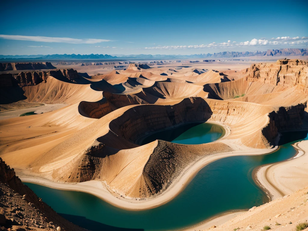 Landscape scenery mountains ocean desert
