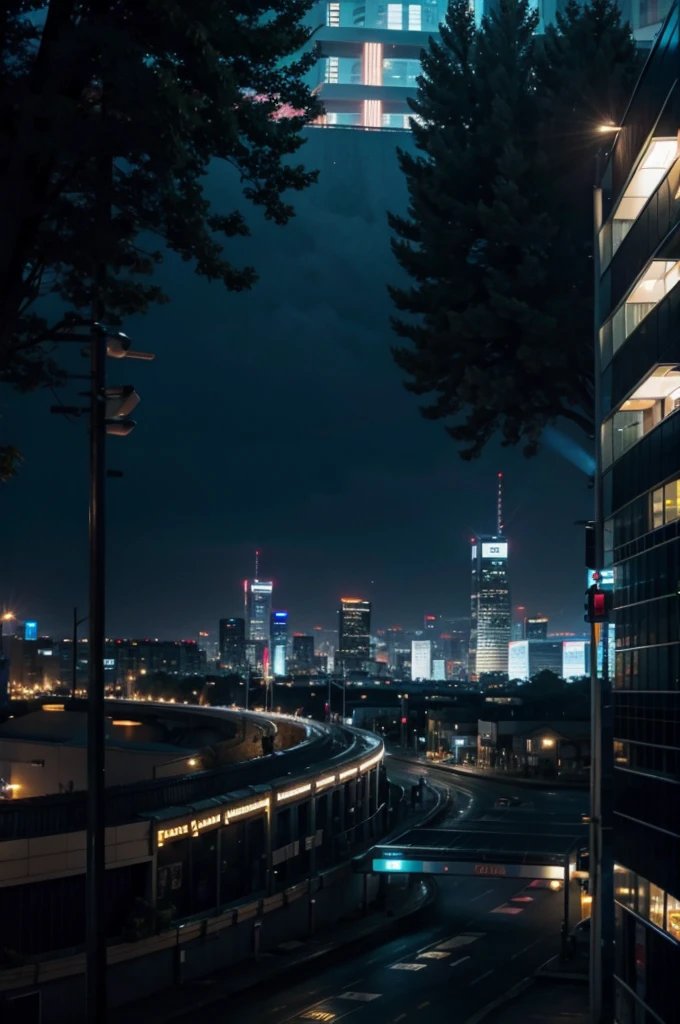 CYBERPUNK CITY WITH LED BUILDINGS AND OUTDOORS