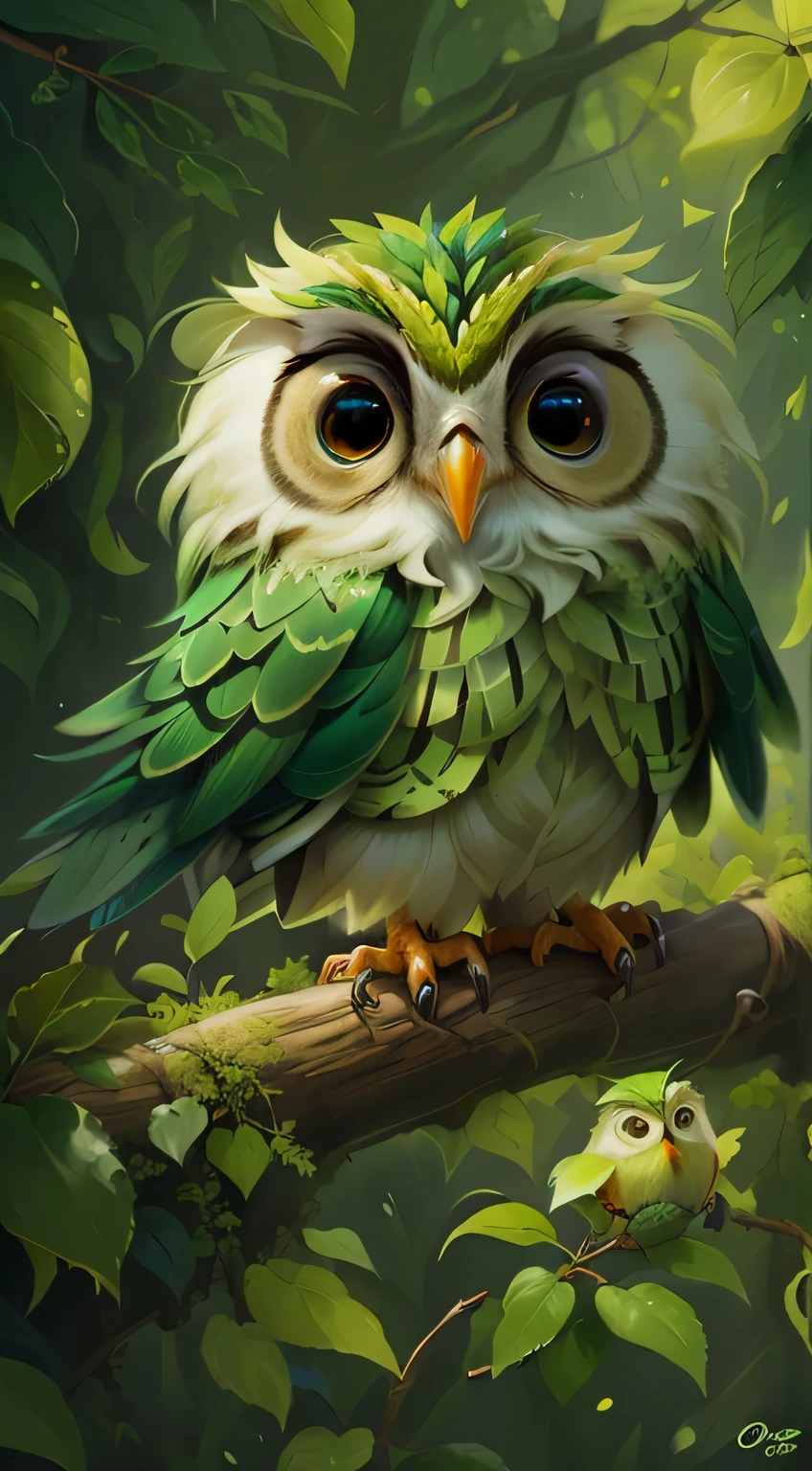 Green Owl, Cute Ownl, Fly