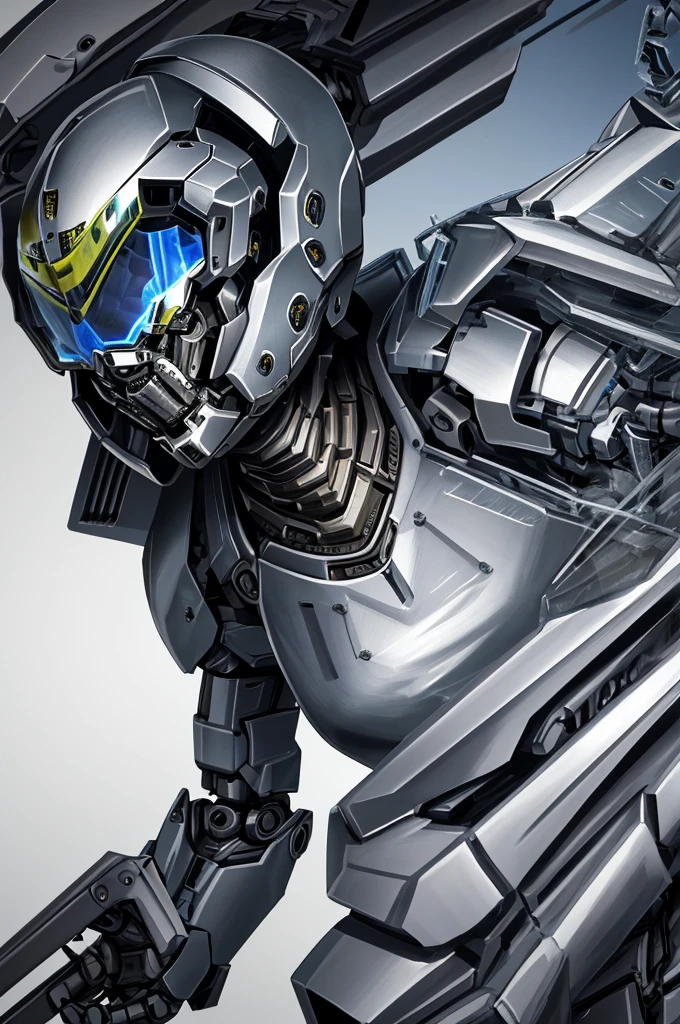 masterpiece,(best quality),Very detailed,Super detailed,change, 1 mechanical female soldier, Loners, Nanosuit, High ponytail,(blue eyes),(Mechanical joint:1.5), mechanical limbs,Huge ,metallic line,street fight,(dynamic poses), (The expression is serious), (Tactical equipment:1.2), High contrast, extremely high detail,Highest detail,(at night:0.7), (urban environment), (Glowing neon lights:0.9), (Smoke effect:0.6),