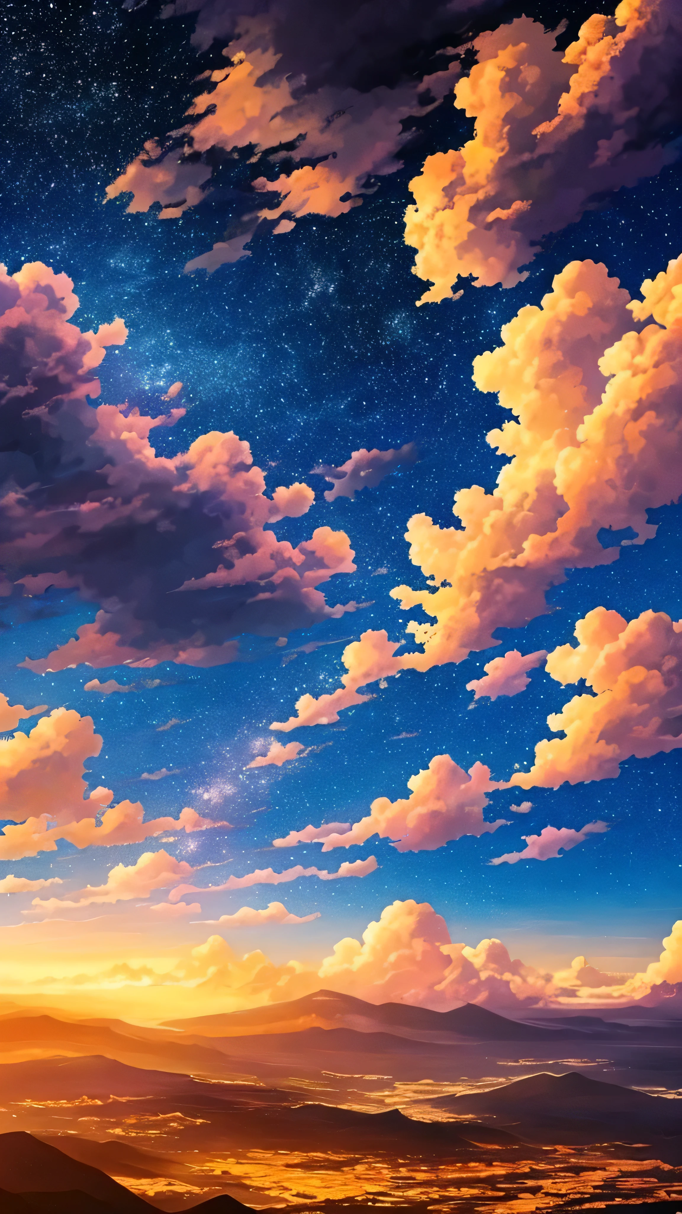 Painting of a night sky with clouds and stars, nebula, nebulaの空, Cosmic clouds, dramatic nebulaの空, Beautiful night sky, Space Sky, Bright sky of interstellar storm, Dramatic night sky, Clouds at night, Space Sky, Magnificent clouds and lighting, Atmospheric fantasy sky, 紫nebula, In space.Very realistic, Magnificent clouds and divine light