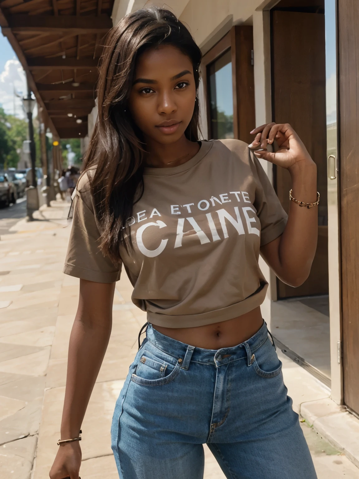 Girl Brown Skin with Shirt With Bracelet
