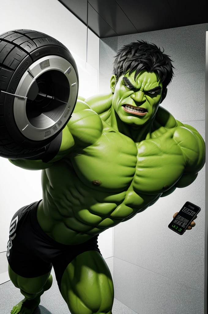 Create an AI QR code in a cartoon image hulk
