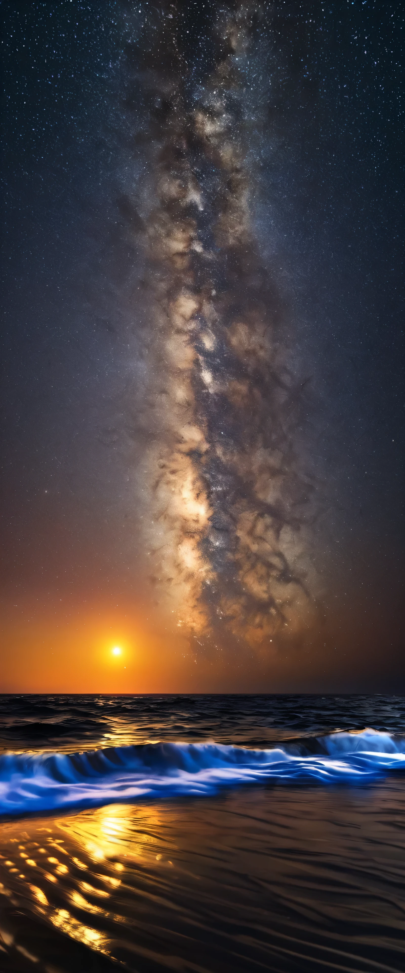 water, Ocean, Dark Sky, sunset, Milky Way