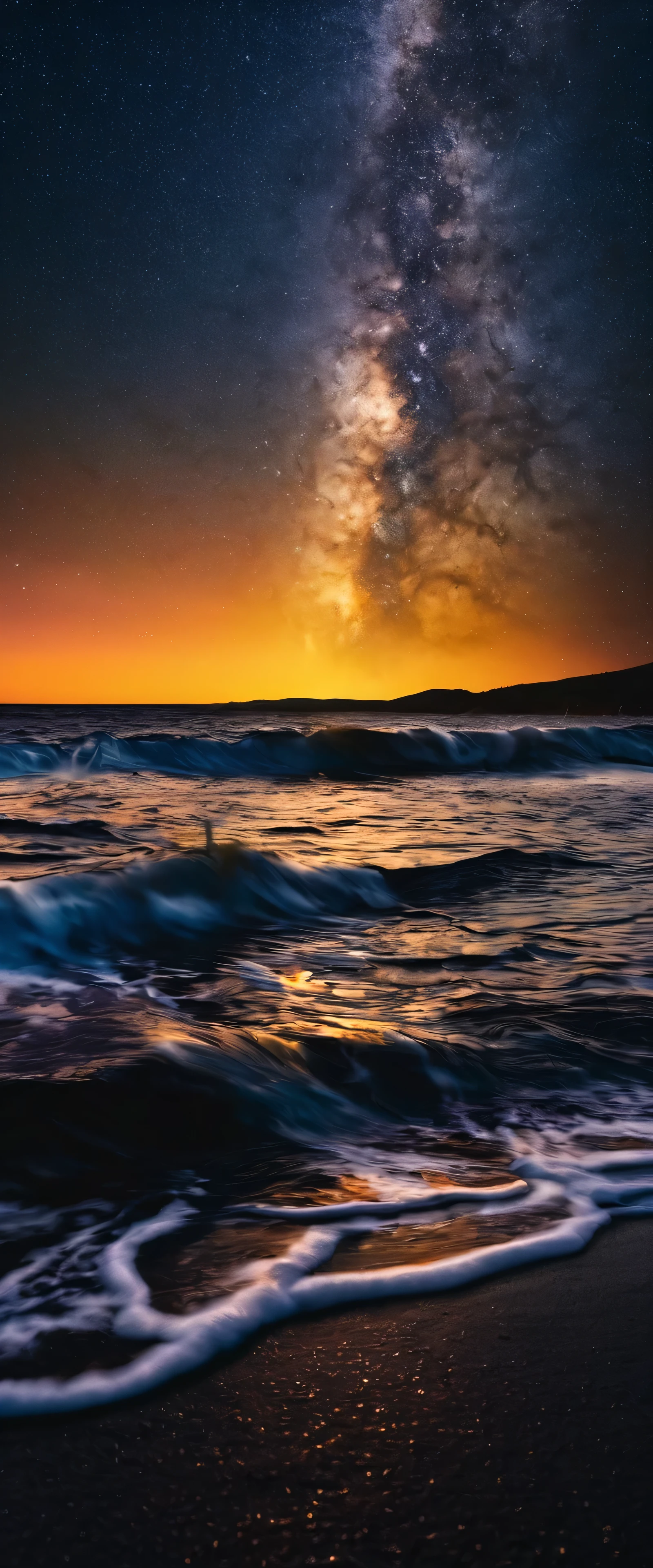 water, Ocean, Dark Sky, sunset, Milky Way