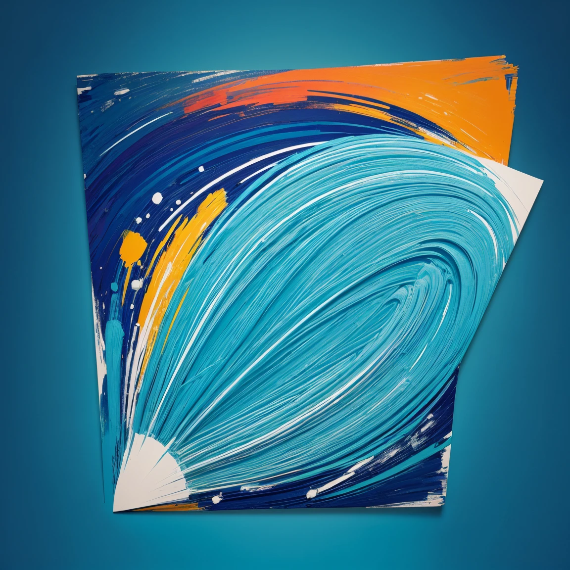 (expressionism artist:1.3), versatile federal blue and cyan and light cyan art design, ideal for stickers, t-shirts, posters, thick wide brush strokes