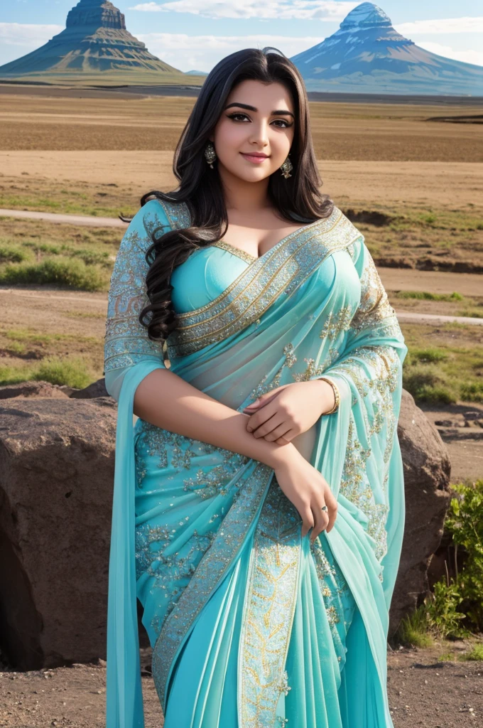 1 Heavenly beautiful and goddess beauty cute and sweet looking face Arabian woman in front of Kirkjufell hill, Heavenly beautiful Overweight, Heavenly beautiful Extremely fat, Heavenly beautiful and attractive Chubby figure , Heavenly beautiful looking and eye catching luxury style saree , reaching out, Heavenly beautiful Arabian woman, 16k, High resolution, masterpiece, highest quality, fine skin, close up figure view, Realistic Photograph