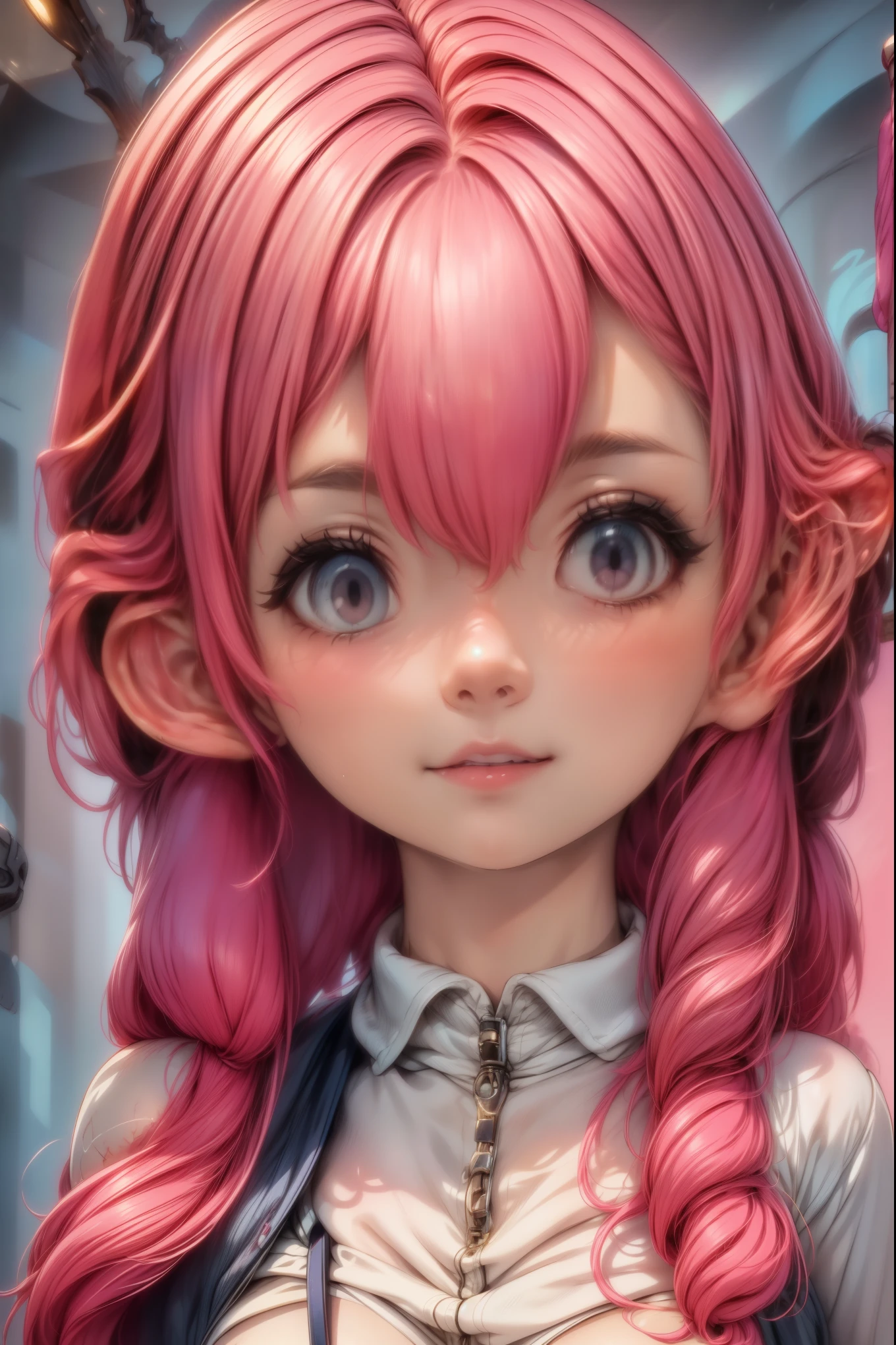 plano general, whole body, cheered up:1.5, A girl with long pink hair, Beautiful detailed eyes, beautiful detailed lips, extremely detailed face and eyes, long eyelashes, Modern, side-scan cinematic lighting., ray tracing, drop shadow, plano general, high detail, textured skin, 4k best quality, photorealistic, vivid colors, Masterpiece, digital art