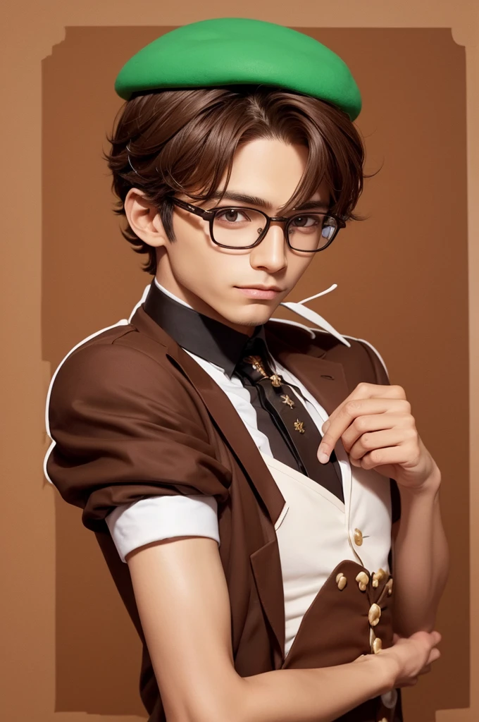 cookierun style, petit gateau cookie, brown, glasses, male, boy