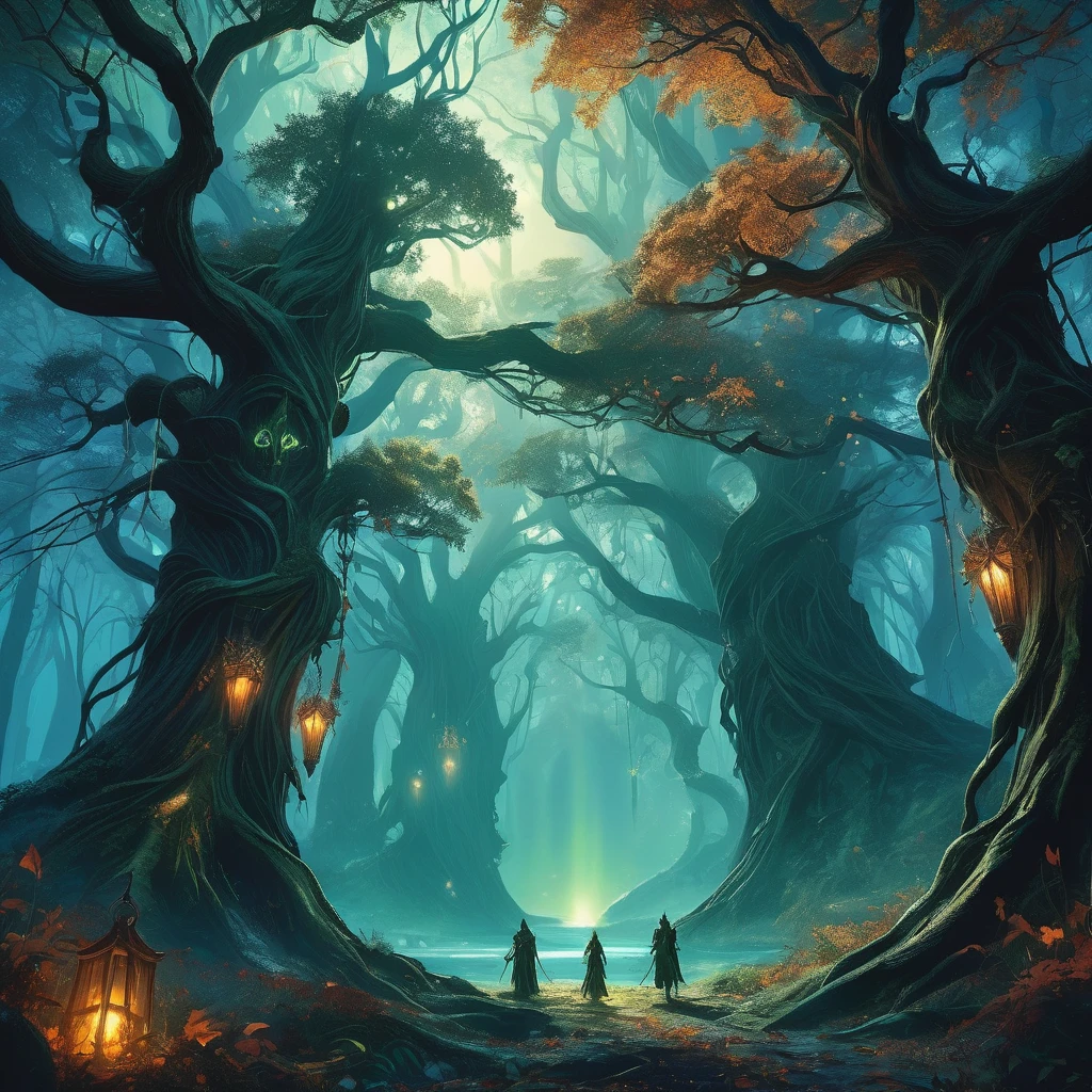 Under the ancient canopy of the Whispering Woods, two elven siblings stand as the eternal guardians of their mystical realm. The boy, with his short, tousled hair the color of autumn leaves, and the girl, with her long, flowing tresses reminiscent of moonlight on water, embody the ethereal beauty and strength of the elven race.
Clad in intricately crafted leather armor adorned with symbols of the forest, they move silently through the twilight shadows, their keen eyes ever watchful for intruders. The boy carries a finely carved bow, its string taut with readiness, while the girl wields a slender, gleaming dagger, the blade humming with ancient enchantments.
The forest around them is alive with the murmurs of hidden creatures and the rustling of unseen entities. Gnarled roots twist like serpents beneath the mossy ground, and the air is thick with the scent of damp earth and wildflowers. In the distance, the glow of bioluminescent fungi casts an eerie light, illuminating their path.
These siblings are the keepers of the woods, sworn to protect the ancient secrets and sacred groves from the encroaching darkness. As night falls and the forest whispers tales of forgotten magic and lurking dangers, they stand resolute, ready to defend their home against any who dare to threaten its sanctity.
In this medieval dark fantasy, the bond between the elven brother and sister is as unyielding as the ancient trees they guard, their destiny intertwined with the very soul of the forest they cherish."
