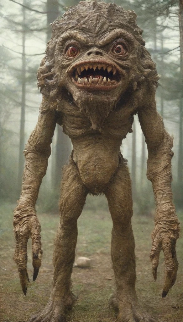 fx-monsters tree creature, analog film, Girl monster.
