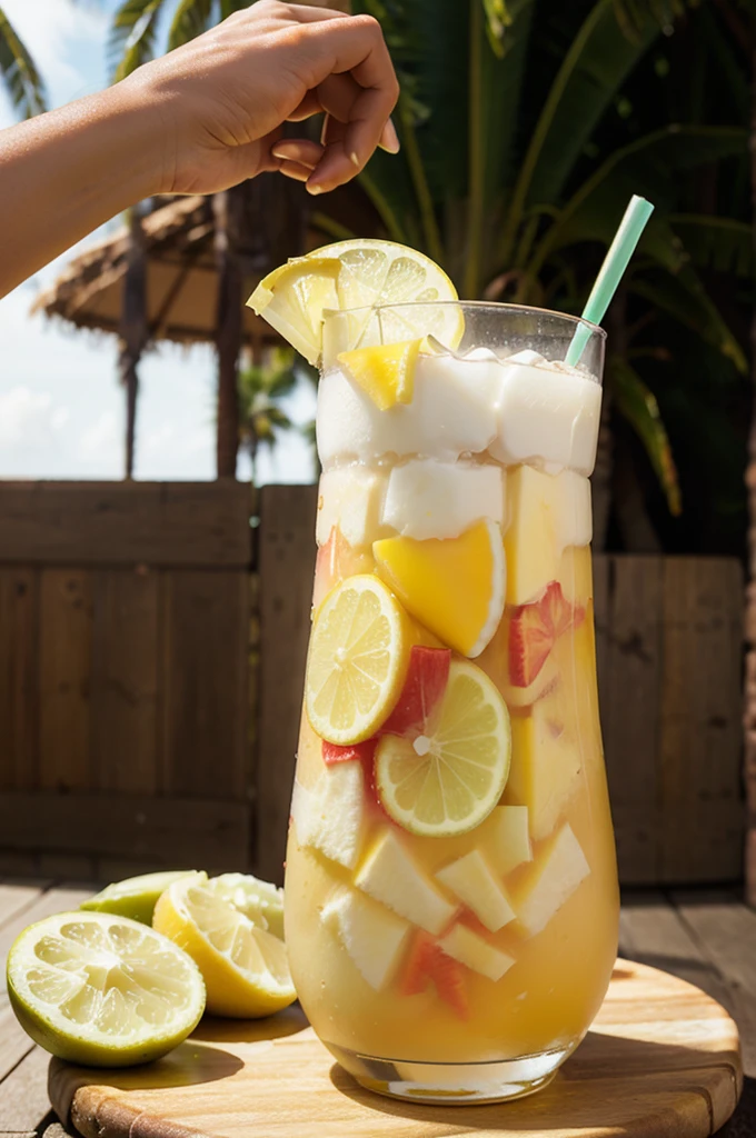 tropical twist on a classic drink - Pina Colada Sangria