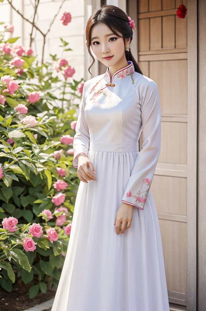 Mix of ao dai and hanbok dress