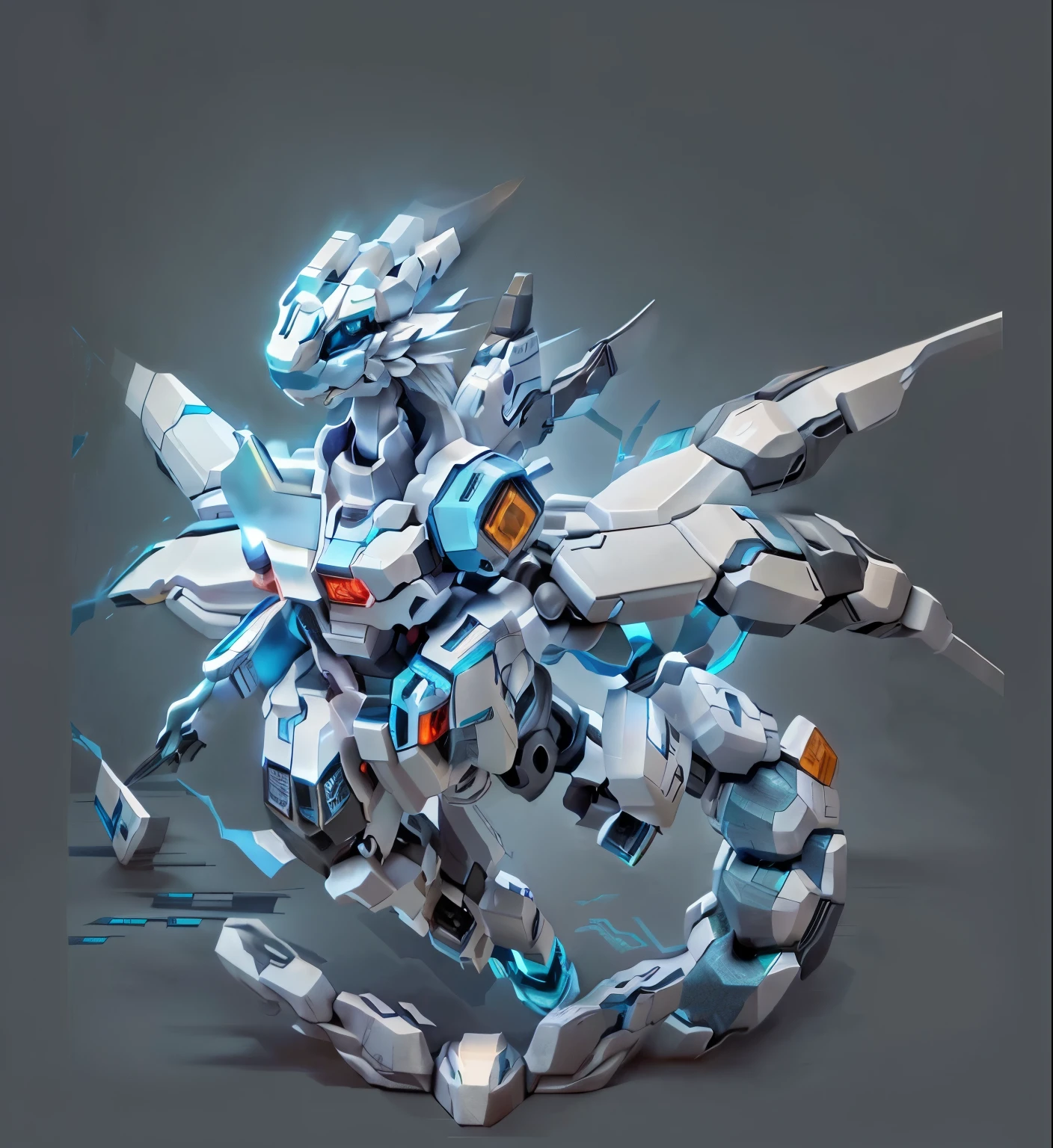 A cartoon closeup of a dragon with blue eyes, dialga the pokémon, robot mecha female dragon head, Crystal Dragon, Sleek mecha female dragon head, Blue-Eyes White Dragon, Dragon Portrait, Male anthropomorphic dragon, Full body dragon concept, Well-armored mechanical dragon, Sharp dragon claws, dragonlike, Set against the backdrop of a dragon