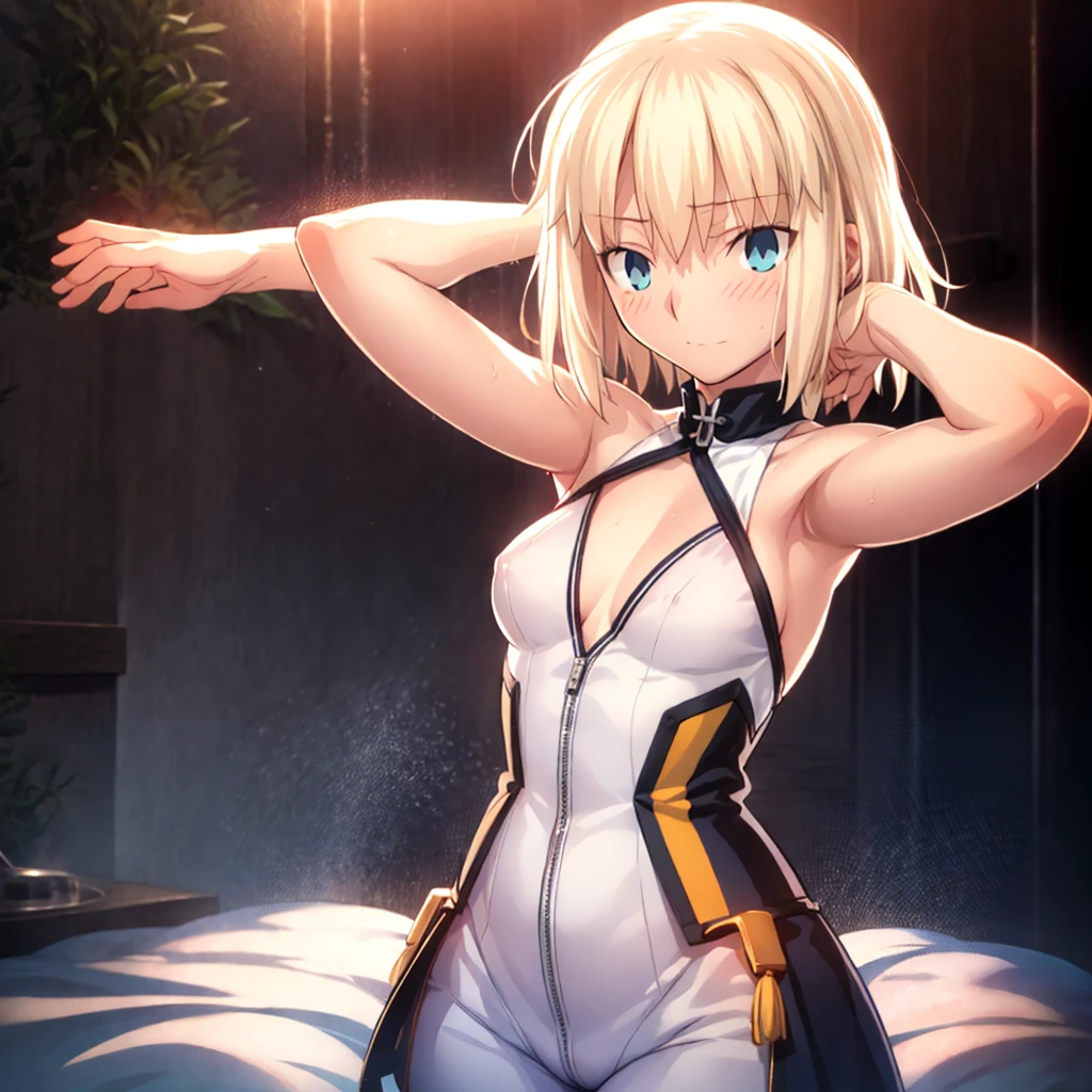 High resolution, 最high resolution,high resolution,{Things to know_f de stay night ufotable:1.15}, Rubio_ Best Quality, masterpiece, フルnude,Sweatだく,Blushing,smile,Armpitアップ,Sweat,Armpitを広げて見せている,bed,Moist,Blonde,whole body,pubic hairあり,Love juice,Armpit,side,sideの下,Armpitの下,sideアップ,Sweatをかいている,sideSweat,Upper Body, 1 person,sideズーム,Armpitズーム,Armpitを見せつける,sideを見せつける,両Arms behind head,nude,Raise your arms, Inner cavity reflection,whole body,Two arms,Alone,sexy,1 personだけ,Looking at me,膣からsemenが垂れている,front,pubic hair,Obscene lines,Ray tracing,Slender body,E Cup,Embarrassing,Armpit強調,side強調,ArmpitSweat,sideSweat,Wet Skin,Open your mouth,Noise Reduction,((Place your hands behind your head)),Emphasis on the crotch,Chest Enhancement,stage,Perfect lighting,体をfront,Look up,looking at the camera,真front,I don't want to go away.,体をfront,両Raise your arms,両Arms behind head,Embarrassing,Hands behind head,Hotel Rooms,bedの上,全naked,naked,膣からsemenが垂れている,bedに横たわる,,フルnude,オイルを塗ったテカテカのsideの下を見せる、オイルを塗った光沢のあるsideの下:1.30、Surreal、sideの下、オイルを塗った光沢のあるsideの下:1.30、光沢のあるsideの下、オイルを塗ったぬるぬのsideの下:1.30、ぬるぬるした光沢のあるsideの下:1.20、明るく詳細なsideの下、sideの下の細かいシワ:1.7、リアルなsideのシワ:1.7、sideの下を照らす光:1.4、side毛穴の細部まで), Armpit見せポーズ,side見せポーズ,Nipples,Nipplesが立っている,No clothes,素っnaked,Armpitアップ,sideアップ,NaughtyなArmpit,Naughtyなside,Sweat,Naughty,Arms behind head,Armpitを広げる,sideを広げる,Embarrassed look,Love juiceが垂れている,NaughtyなPussy,体をfrontへ,pubic hairが生えている,pubic hair,semen,semenまみれ,Naughtyな体,Naughtyな身体,NaughtyなPussy,Naughtyなgenital,genital,NaughtyなPussy,Naughtyなnaked,Naughtyなnaked体,Naughtyな肉体,Naughtyなボディー,恥ずかしそうにArmpitを見せている,恥ずかしそうにsideを見せている,lotion,lotionまみれ,Vaginal fluid,Vaginal fluidが垂れている,Love juice,Love juiceが垂れている,semenでベタベタ,Sticky with semen,Sperm,Spermまみれ,Spermでベタベタ,Pussy,Pussyを見せつける,Pussy,Pussyを見せつける,Embarrassed look,Groinにタトゥー,Groin,View your viewers,genital,女genital,湿ったArmpit,湿ったside,smile,4K,（8k）,Noise Reduction,Place your hands behind your head,Emphasis on the crotch,((Place your hands behind your head)),(Shiny, oily skin), Raise the hand, (Raise your arms above your head:1.5), Put your arms behind your head, sideの下, (sideの下 into viewer's face:1.5), (View your viewers:1.5), Raise the hand,蒸れたArmpit,蒸れたside, sideの下を露出させる,Armpitの下を露出させる,両手を頭に当ててbedに座わる,蒸れたArmpit,蒸れたside,