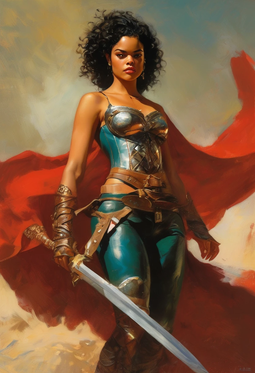 woman muscle (White fortress science fiction background) Piratas espaciais bonitos, Selvagem Sonja, Warrior woman, each wearing a gold sweater and a perfect figure with silver tattoos, foto hiper realista, colorido, intrincado, ultra detailed artistic photography, Anel luminoso colorido, Sombras, oil on the canvas, Pinceladas, liso, hiper HD, 32k, super sharp focus, obra-prima de obras de arte intrincadas, agourento, cartaz de filme de pintura fosca, proportion Aurea, intrincado, epics, altamente detalhado, vibrante, production cinematic character render, Creation of the highest quality in Disney Studios, fotorrealista, Posicionamento atraente,