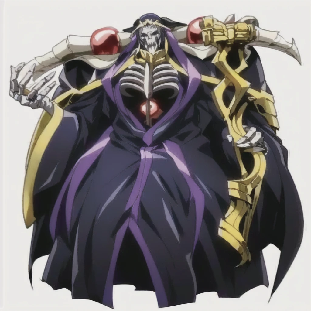 a cartoon image of a man with a sword and a demon, Ainz Ooal Dress, beautiful male god of death, sovereign!!!, from sovereign, sovereign, sovereign season 4, albedo from the anime sovereign, portrait of the god of death, king of reaper time, anime character, best anime character design, offcial art
