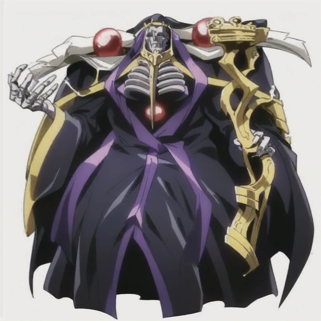 a cartoon image of a man with a sword and a demon, Ainz Ooal Dress, beautiful male god of death, sovereign!!!, from sovereign, sovereign, sovereign season 4, albedo from the anime sovereign, portrait of the god of death, king of reaper time, anime character, best anime character design, offcial art