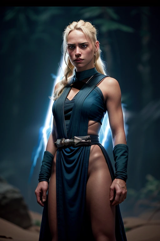star Wars: The Rise of Skywalker movie movie still AnitaBlondQuiron female, (realistic:1.2), women wear (clothes), (blonde hair), beam, 신의 beam, blonde hair, . shallow depth of field, illustration, very detailed, High budget, bokeh, CinemaScope, capricious, epic, very cool, film grain, rough . science fiction, space opera, Jedi, very detailed