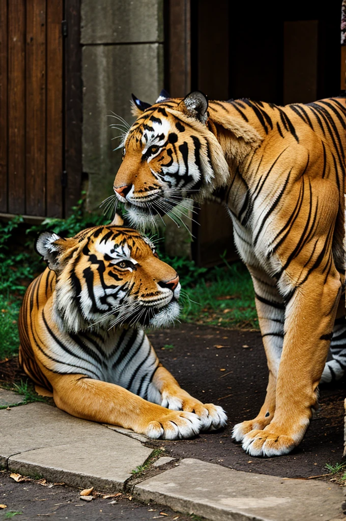 A boy killing tiger