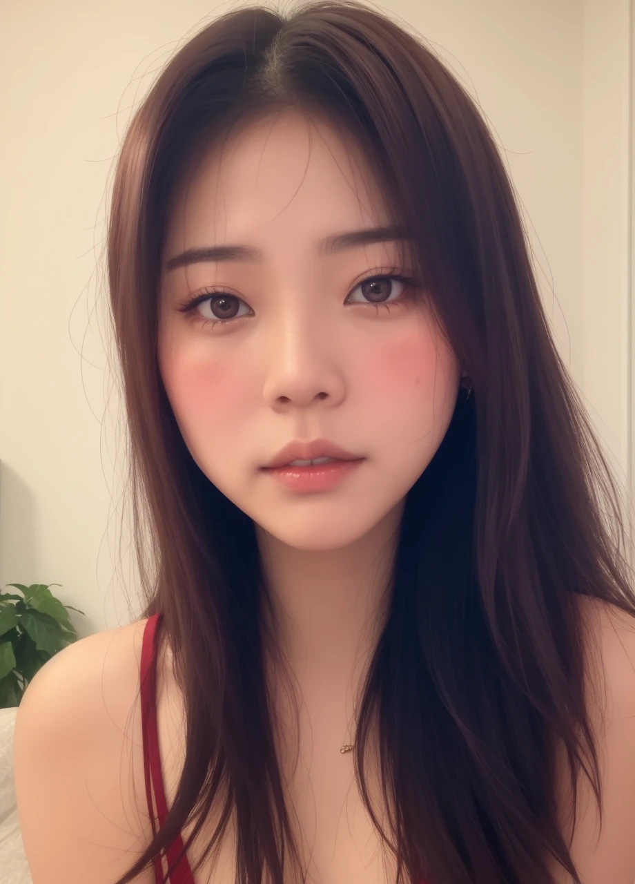 Filipina woman, Intimate, moaning face blush, red blushy cheeks, ponytail, feeling horny, beautiful thighs, in love, Having an orgasm, wearing summer mini dress