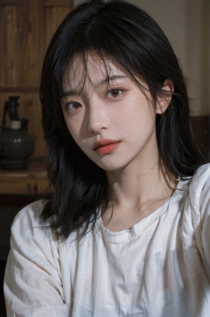 8K,Highest quality, masterpiece, Ultra-high resolution, (Realistic:1.4), RAW Photos, (Real skin texture:1.3), (Film Grain:1.3), (Selfie angle),One girl,Beautiful and detailed eyes and face,masterpiece, Highest quality,close,Upper Body,