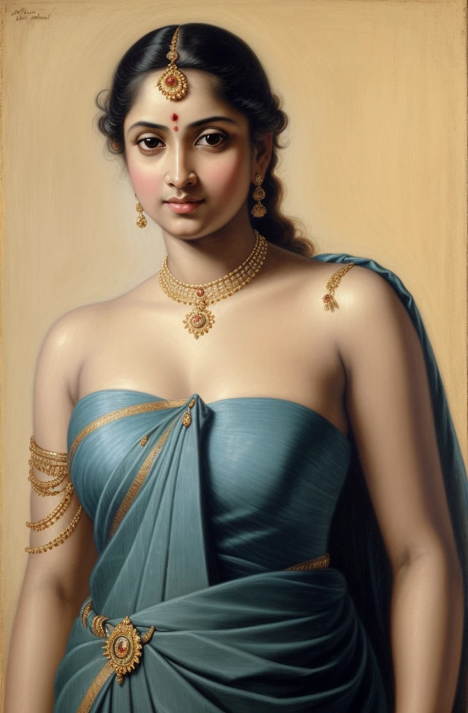 Beautiful Indian Woman, wearing saree, sari Beauty, gorgeous, Apsara, Maharani, royal queen woman, nymph from Hindu Mythology, pierced eyes, Urvashi, matchless beauty, Highly detailed, Oil Painting by Peter Paul Rubens inspired by Raja Ravi Varma, Matchless beauty, captivating, gorgeous, heavenly beauty, celestial beauty, by Peter Paul Rubens, 13, realistic, hyper realistic, micro details, incredible artwork, insane details, ultra High resolution, 8k, 32k, acrylic on canvas, intricate, flawless, detailed, detailed face, detailed eyes, masterpiece, by Peter Paul Rubens, by Caravaggio, by William Adolphe bouguereau, perfect face, perfect body, beautiful art, realism, baroque, renaissance Art, highly textured, beautiful eyes, uhd, best quality,