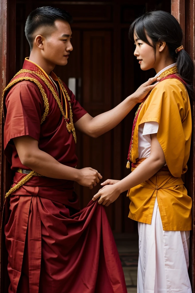 Bhutan girl name Namgay with boy Ugyen in romantic in town