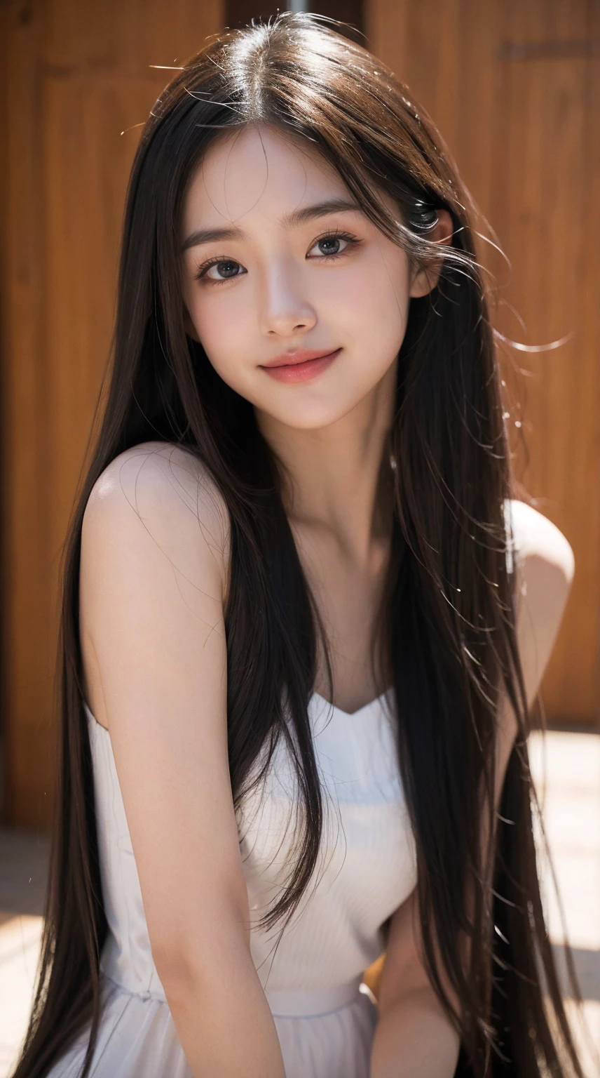 Close-up, masterpiece, Highest quality, Raw Photos, Photorealistic,A shy smile,Unbelievably ridiculous, Beautiful girls, cute,Long Hair、 Depth of written boundary, High resolution, Super detailed, Fine details, Very detailed, Very detailedな目と顔, Sharp pupils, Realistic pupils, Sharp Focus, Cinematic Lighting、I'm up to my chest in the open-air bath.、Upper Body、(((Very large breasts)))、Cleavage、green、Mountain、Top view