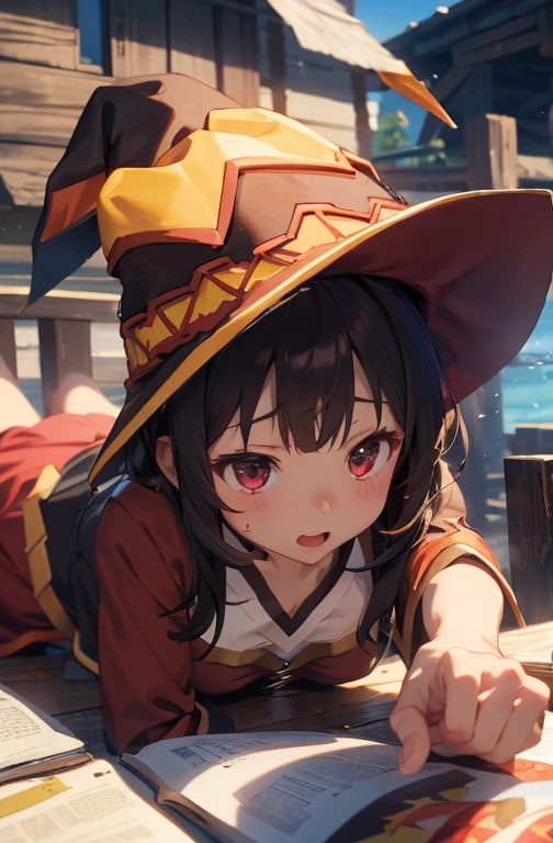 NSFW、Megumin、cute、hat、Wizard&#39;s Clothes、Nipples、pussy、(((Love juice)))、(((Sweaty)))、hot summer、((Body odor))、(((Masturbation)))、(((soaked)))