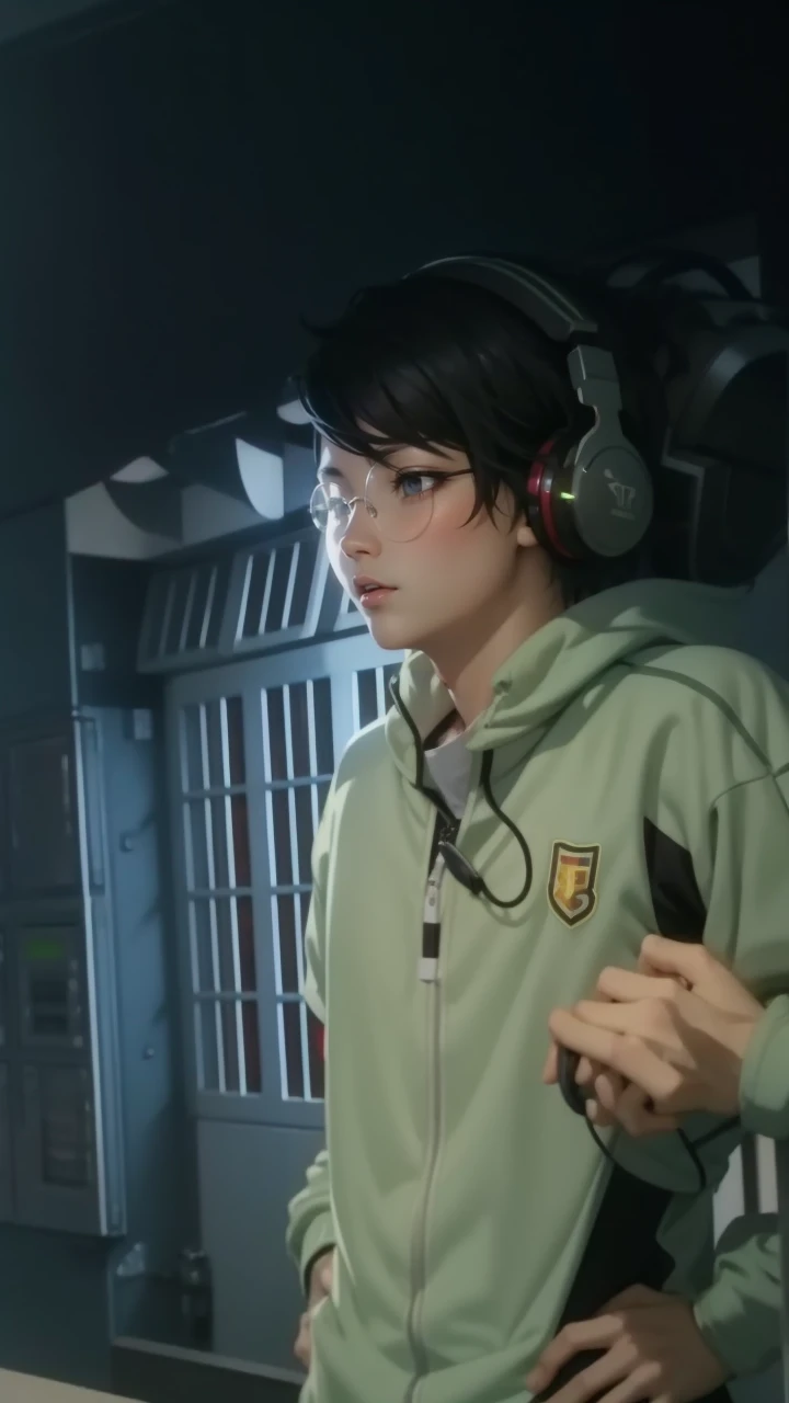 Ren Amamiya Persona,Boy Anime,football uniform, glasses, headphones on head