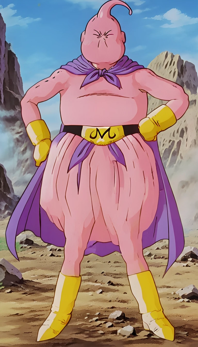 solo, majin buu,short, (nude:3.5),(angry:2),fighting_stance,in wasteland,destroyed rock,(soft shading), 4k, hi res, ((detailed face, (detailed eyes:1.0), detailed)), (full body), looking at viewer, 1boy, upper body, male focus,nude,(bare_legs:1.5),(topless:1.5),( shirtless:2.5),torn clothes,bare pectorals, fighting stance,
