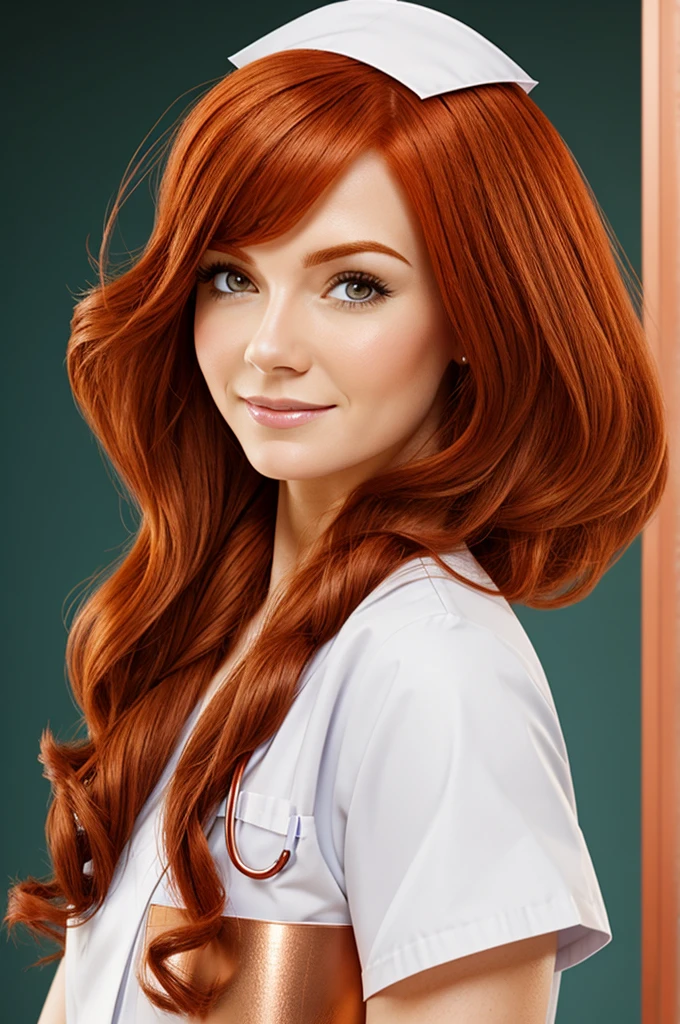 Cartoon of a nurse with copper hair