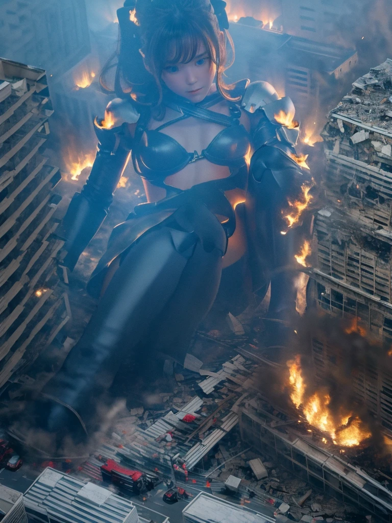 (Giantess Elements、High resolution、High resolution、high quality、Accurate body structure、Detailed body) そびえ立つ巨人のbionde少女,50,000 feet high、Looking up at the approaching woman from below、Giants attack the city、cute、bionde、Destroy a small townWomen、Destroy a small town、Mischievous look、(Maid outfit)Japanese、White skin、巨人bionde女、smile、Trampling buildings、rubble、Burning Small Town、Destroyed small building、Collapsed highway、Cars are crushed、Evacuating residents、sunset、Burning Small Town、go ahead、walk、Trampling、Anatomically correct、Accurate human body、Accurate skeleton、Full body portrait、blue eyes、Rubble scattered at my feet、Higher than skyscrapers、Big impact、amazing、Giantess Elements、Draw a woman in a big way、Increase the destructive element、Make the city smaller